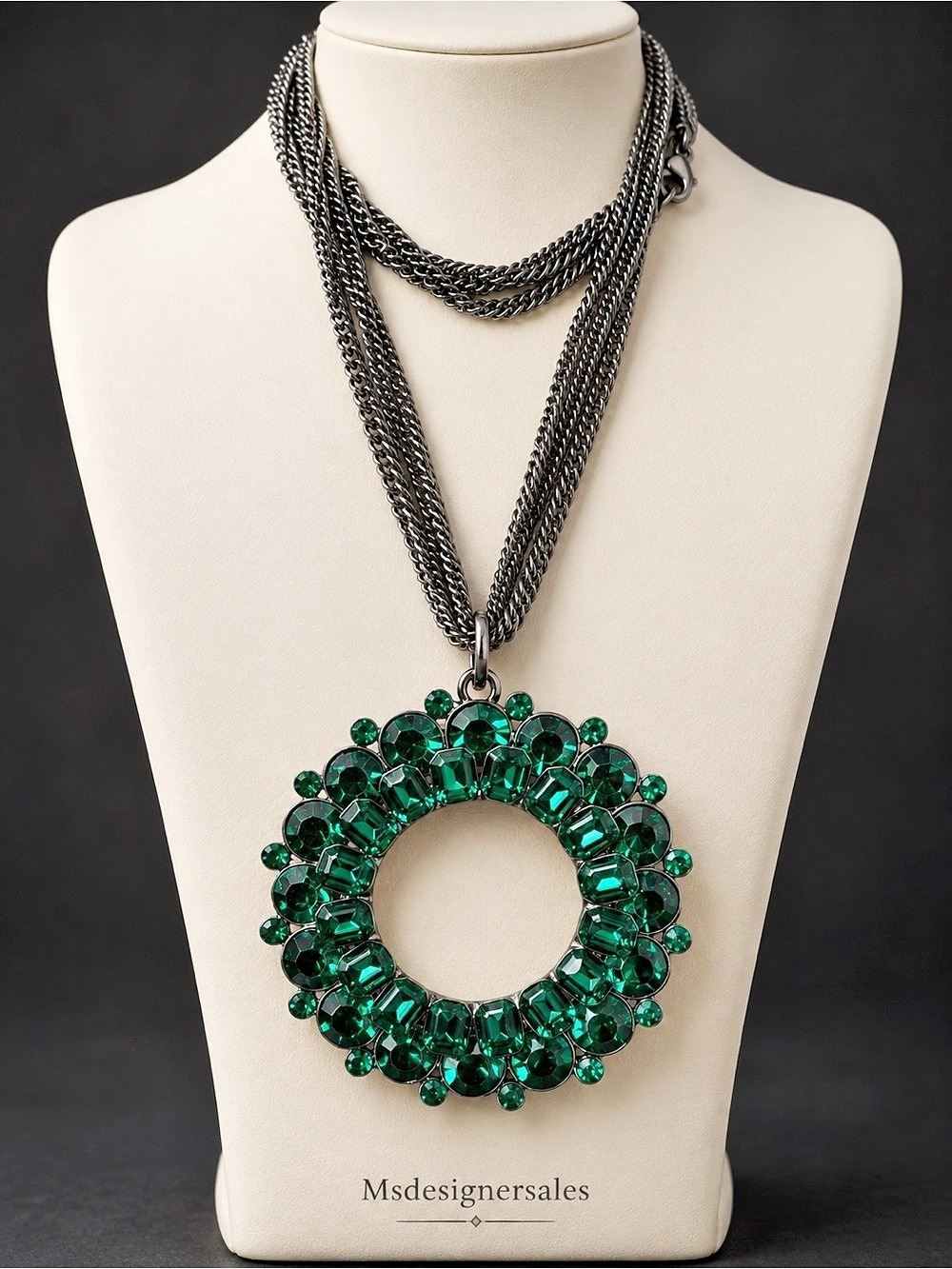 Green Statement Pendant Necklace